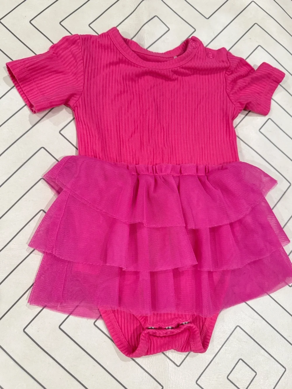 Dream Big Little Bright Pink Ruffle Tutu Onesie